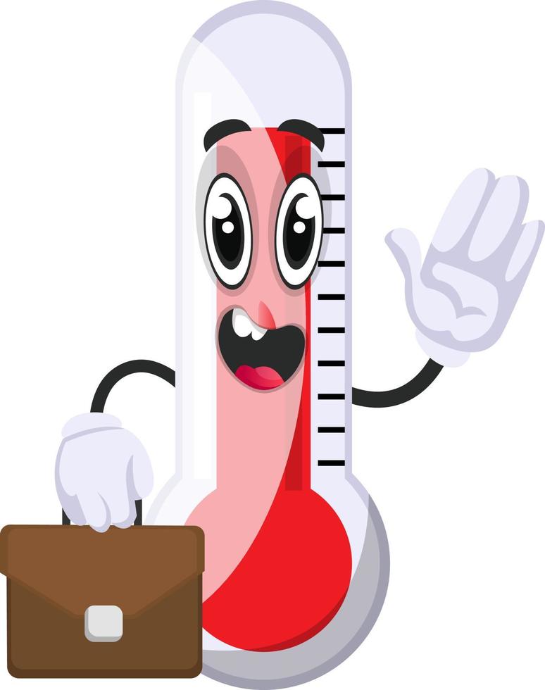 Thermometer with bags, illustration, vector on white background.