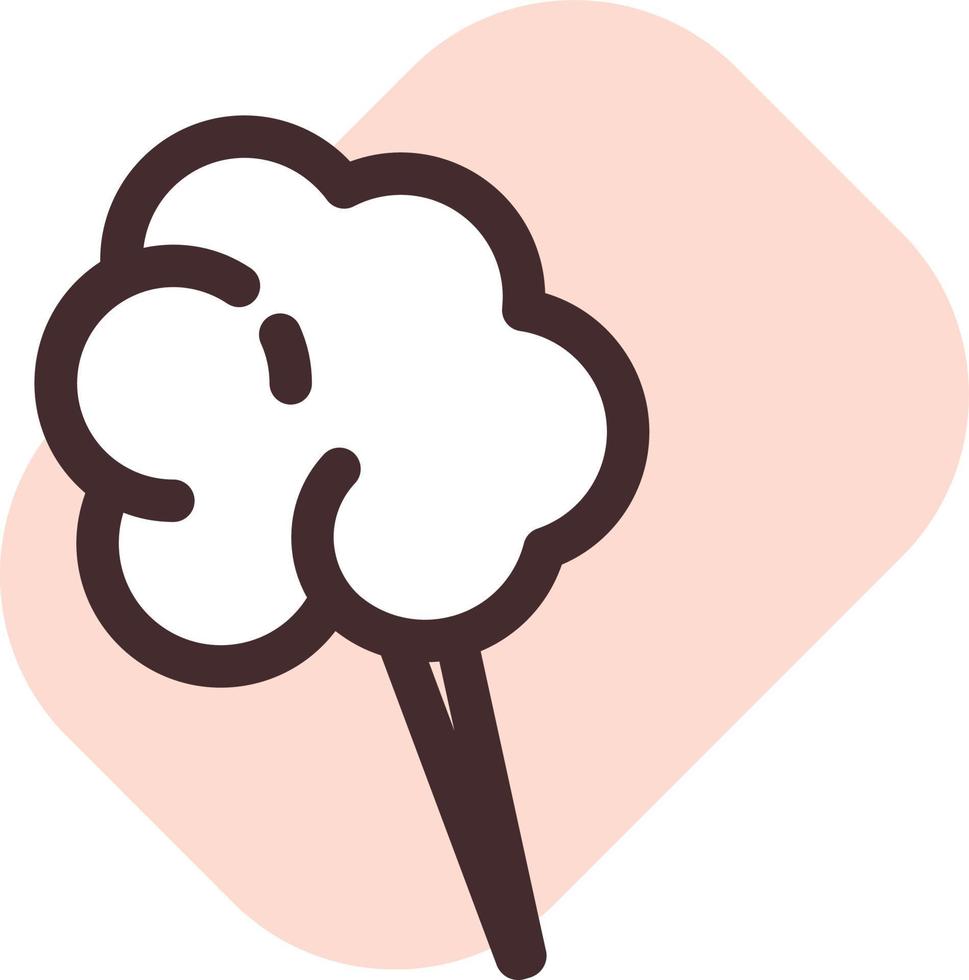 Cotton candy on a stick, illustration, vector on a white background.