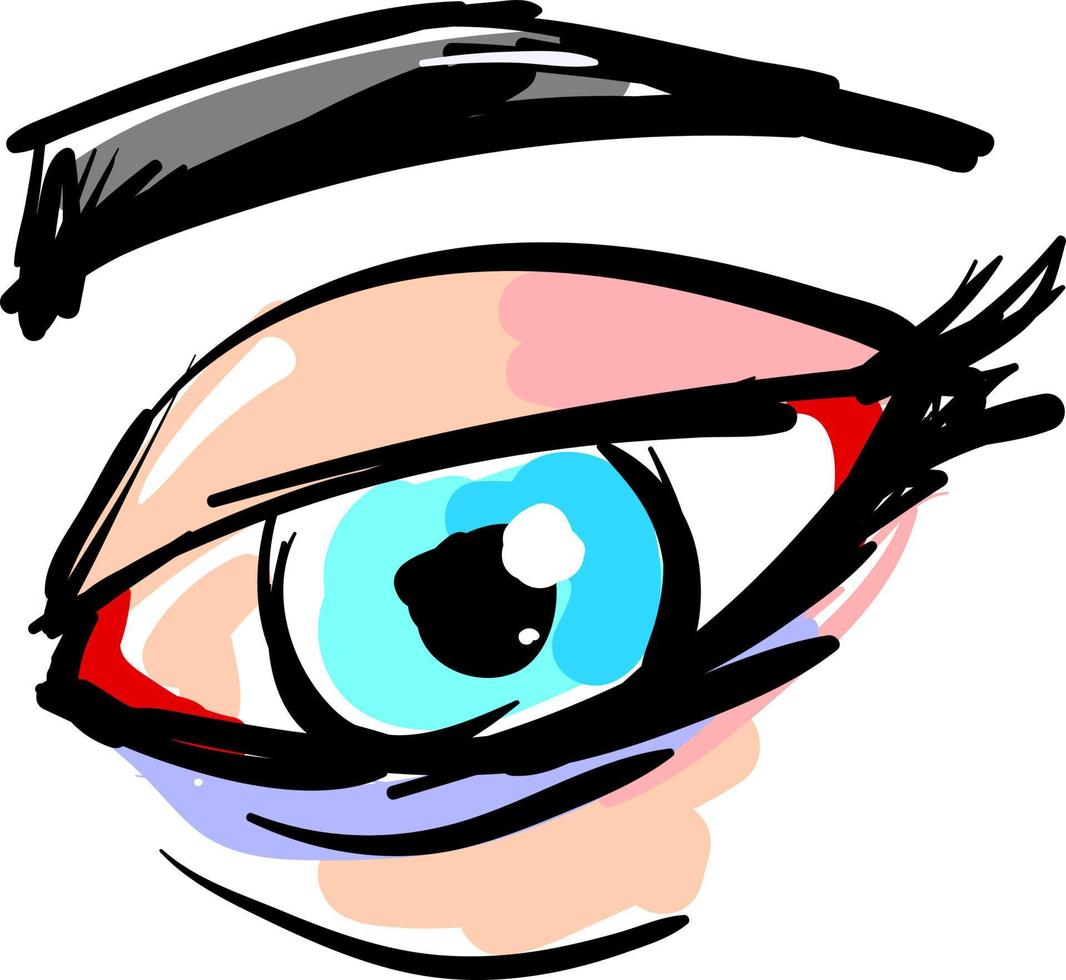 Draw eye, illustration, vector on white background.