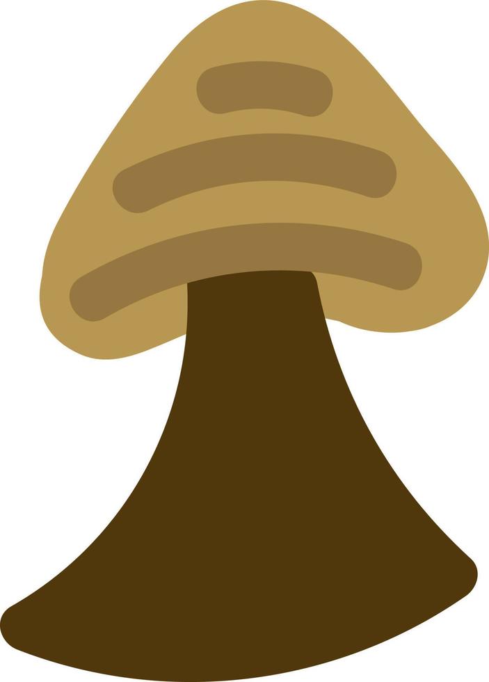 Brown mushroom with lines, illustration, vector on a white background.