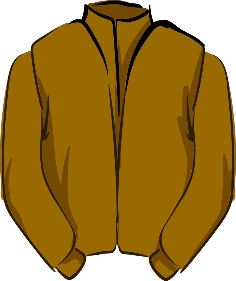 Brown jacket, illustration, vector on white background.