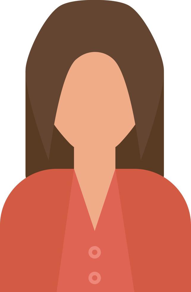 mujer de cabello castaño en rojo, ilustración, sobre un fondo blanco. vector