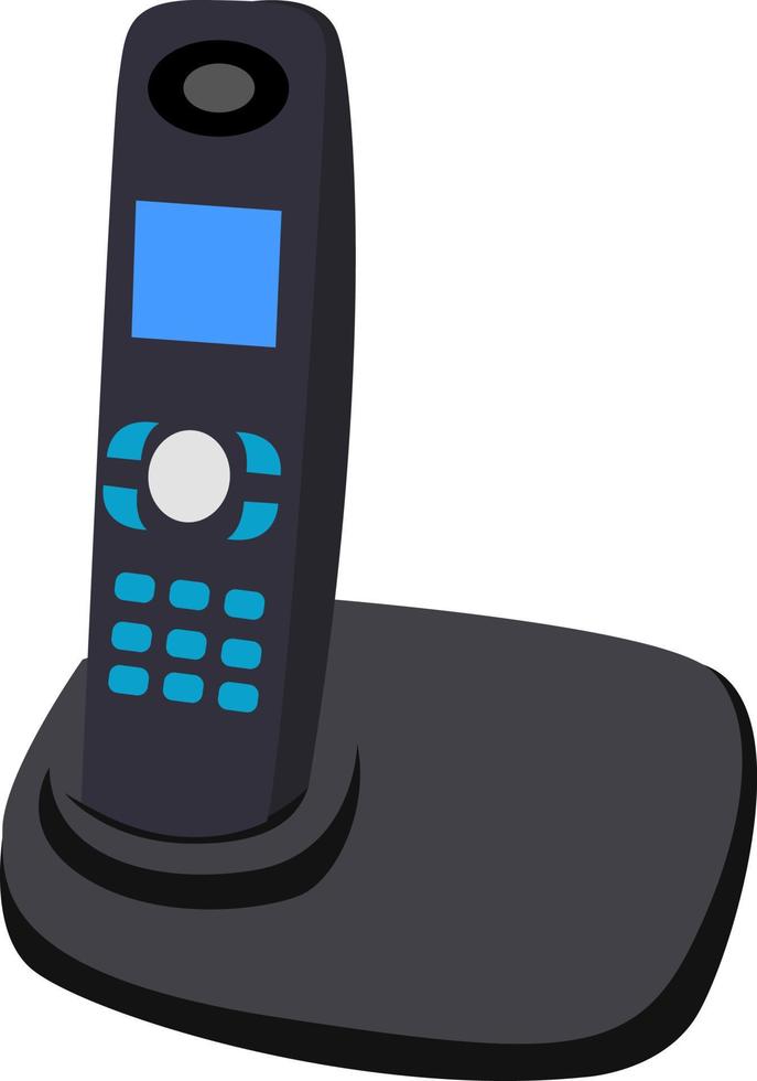 Home phone, illustration, vector on white background.