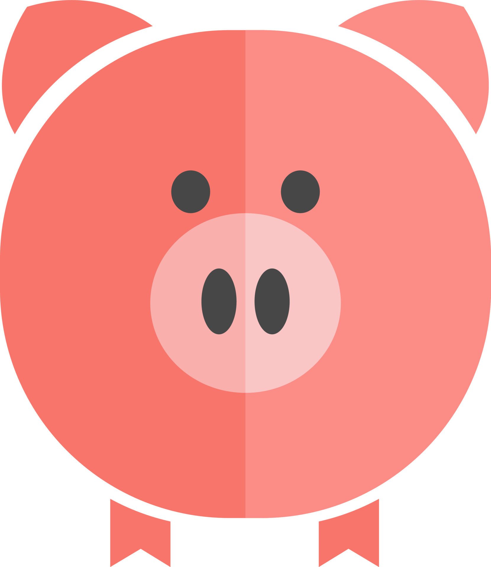 Pink pig, illustration, vector on white background. 13687597 Vector Art