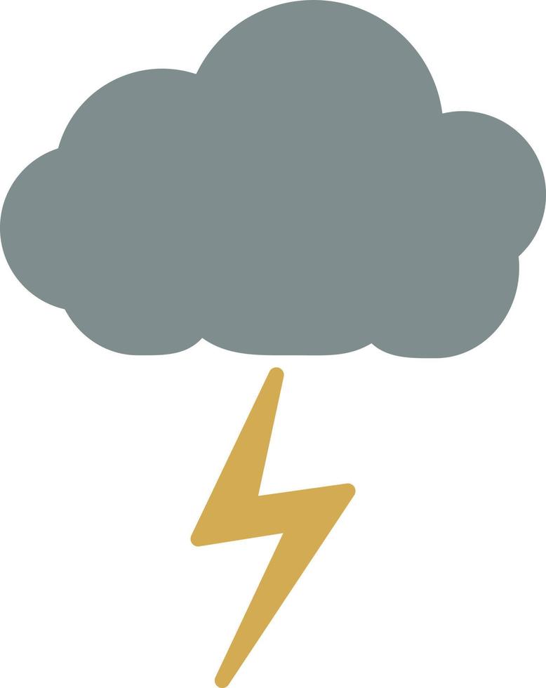 Grey cloud with lightning, illustration, on a white background. vector