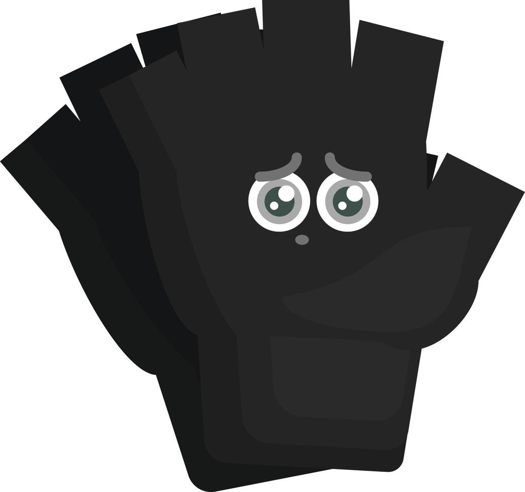 Black gloves, illustration, vector on white background.