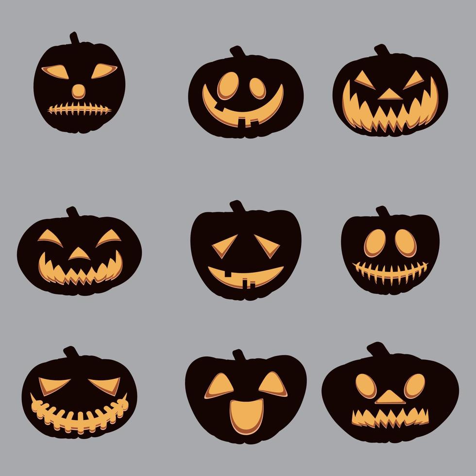 ilustración vectorial del personaje de calabaza de halloween vector