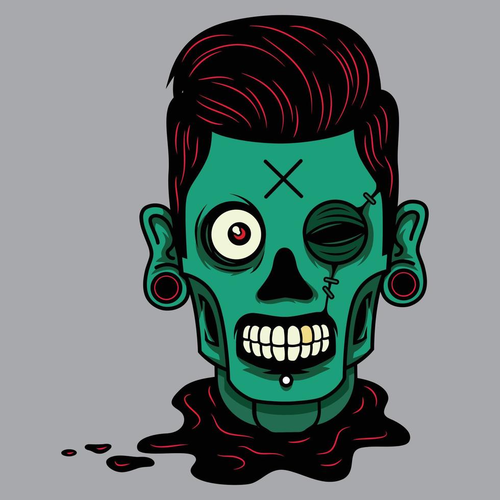 vector illustration of zombie head