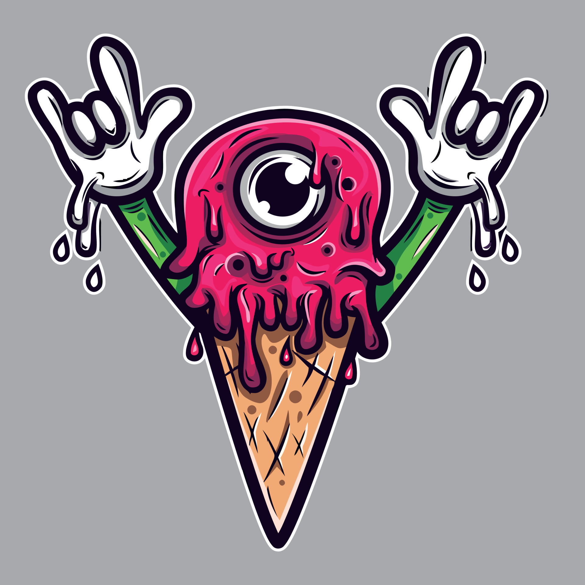 vector illustration of zombie ice cream 13687769 Vector Art at Vecteezy