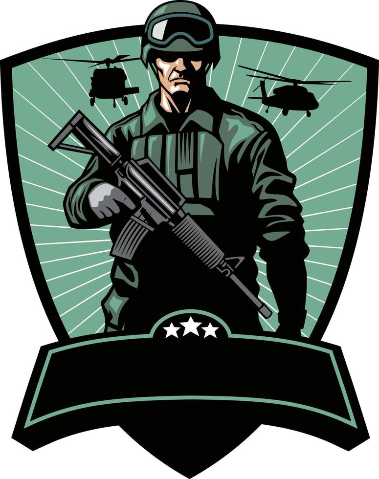 vector illustration of armed police mascot