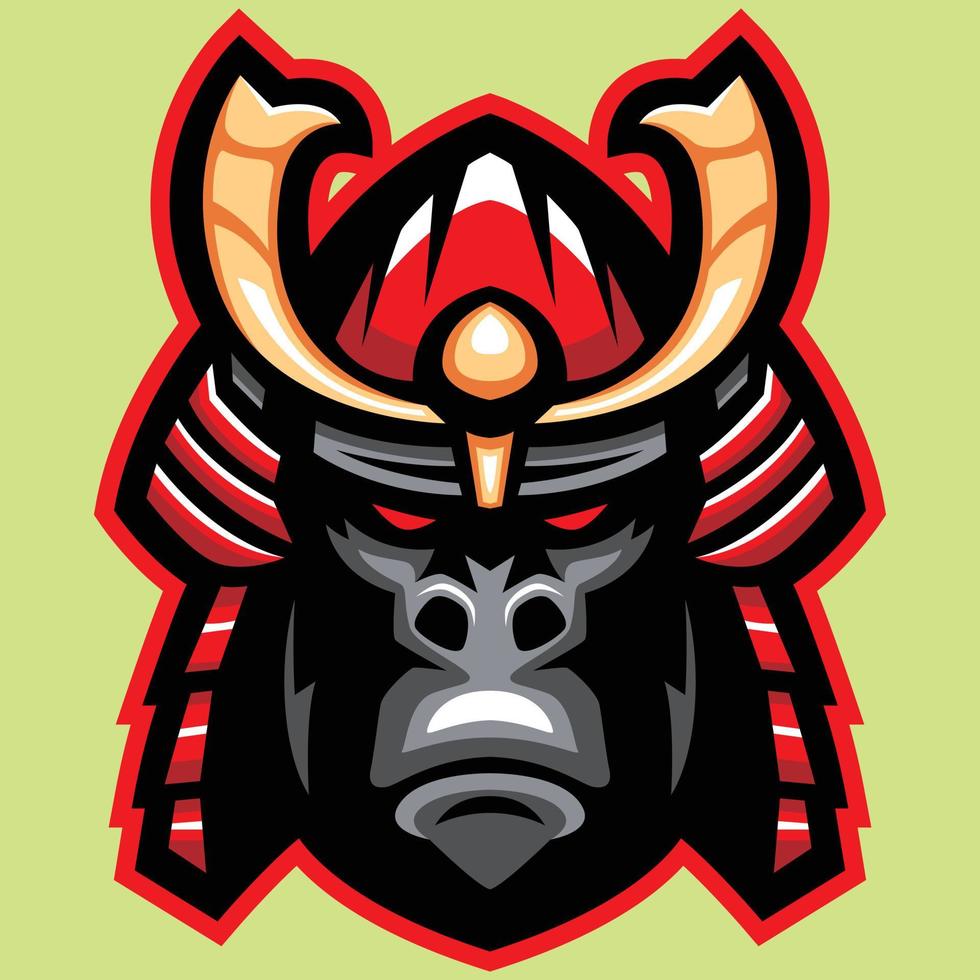 ilustración vectorial de la mascota samurai vector