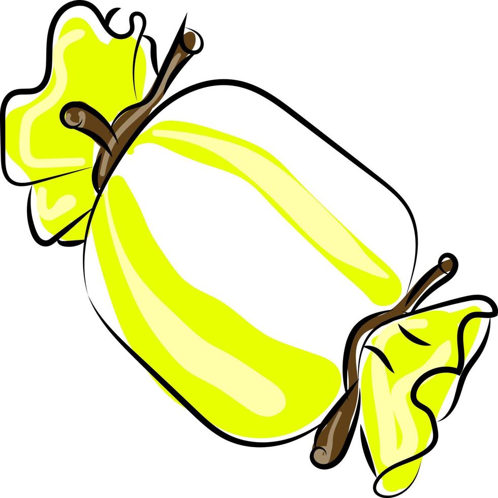 Yellow candy, illustration, vector on white background.