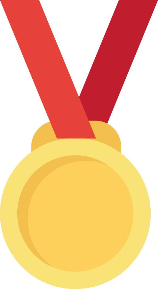 Gold medal, illustration, vector on white background.