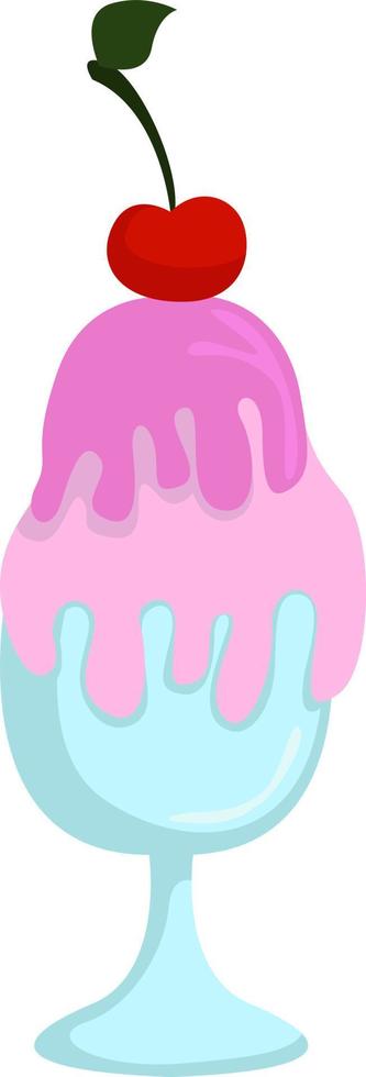 Ice cream cocktail, illustration, vector on white background.