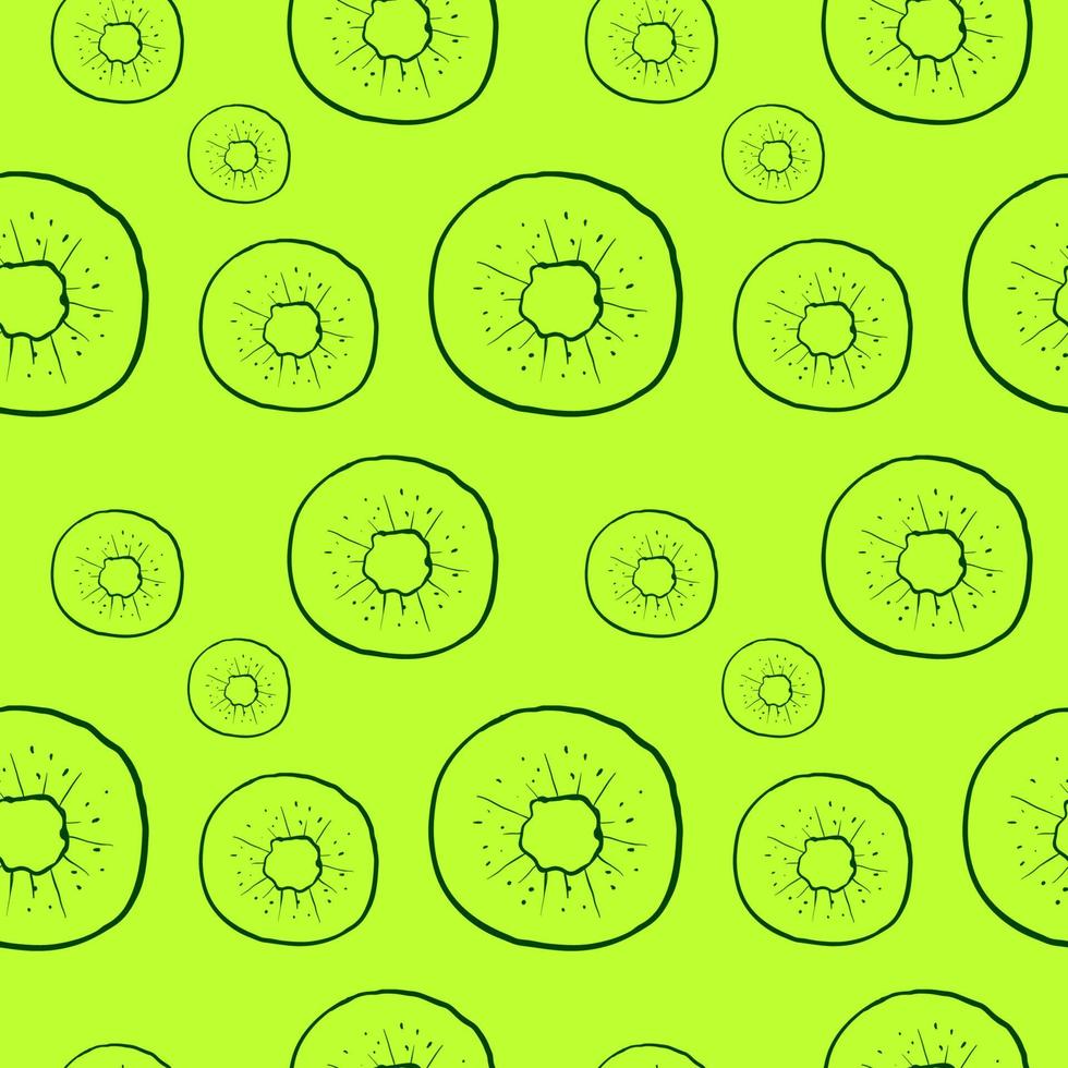 Kiwi pattern, illustration, vector on white background.