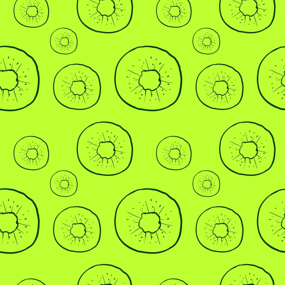 Kiwi pattern, illustration, vector on white background.