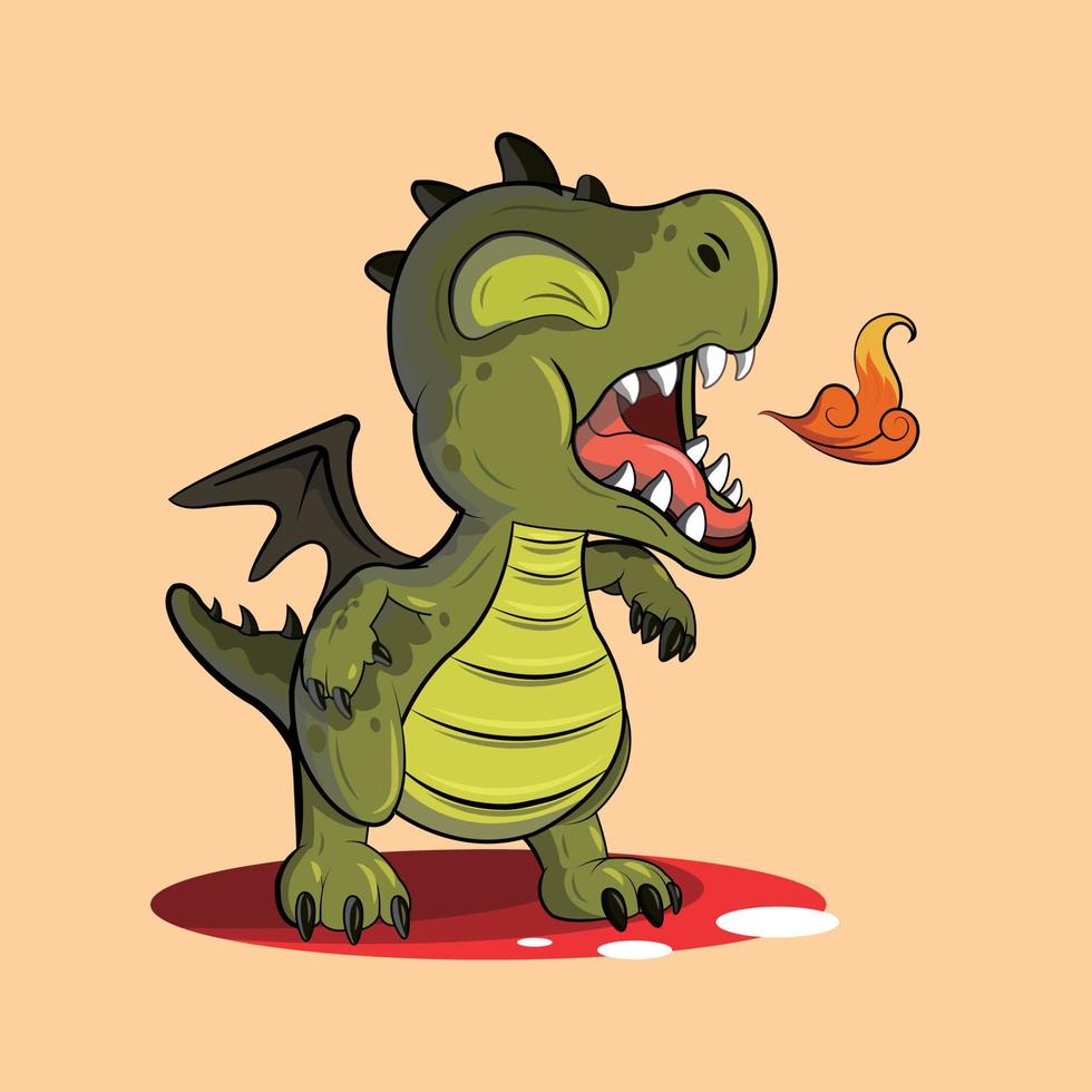 vector illustration of cute and adorable dragon