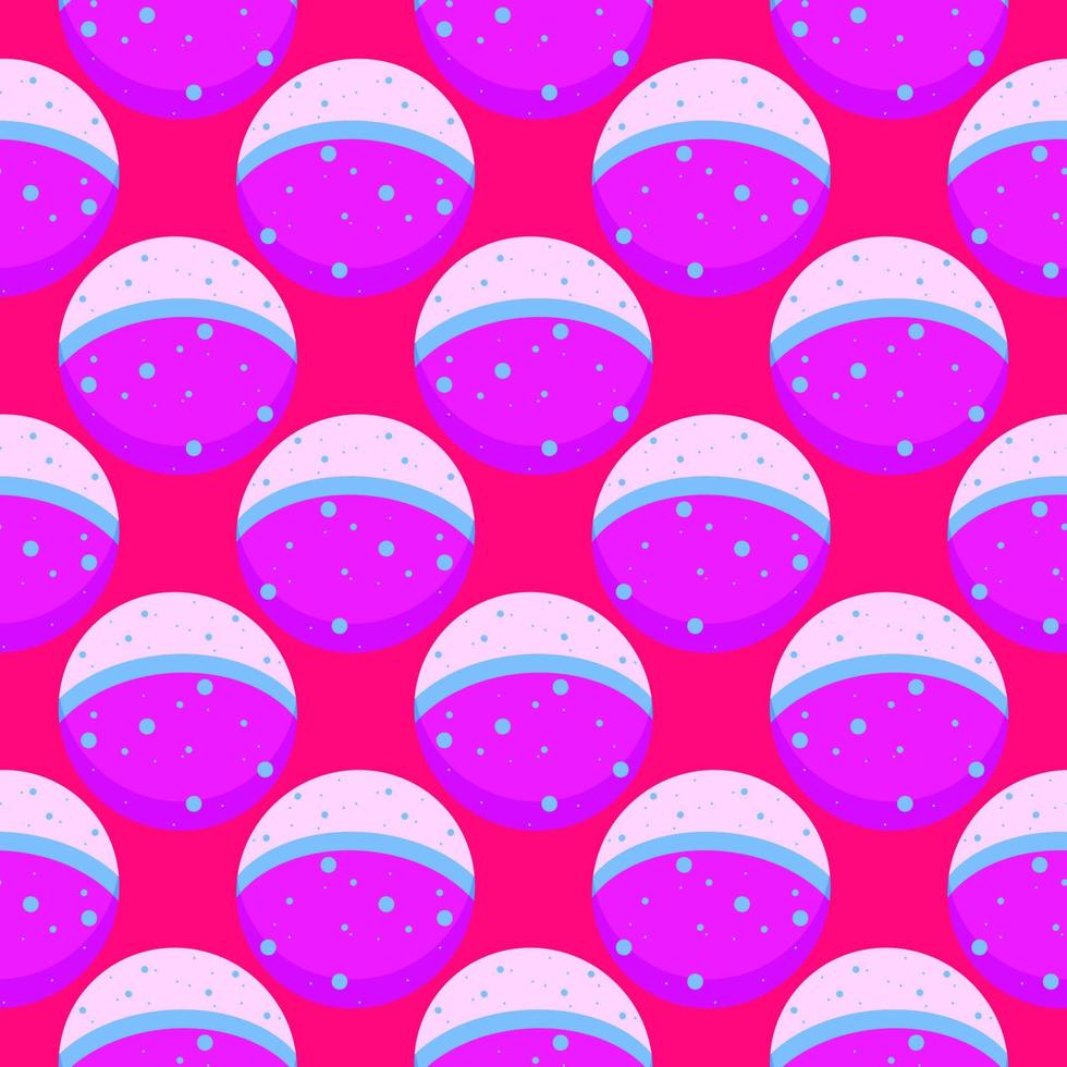 Dotted ball, seamless pattern on pink background. vector