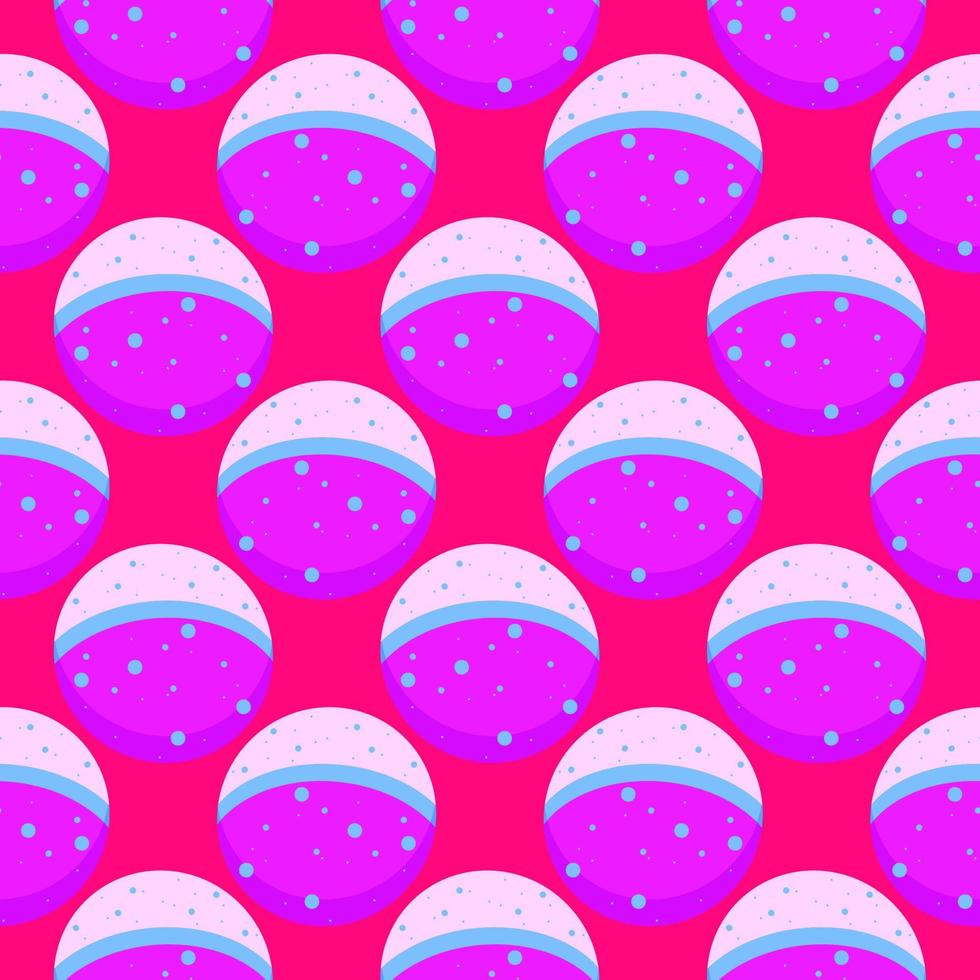 Dotted ball, seamless pattern on pink background. vector