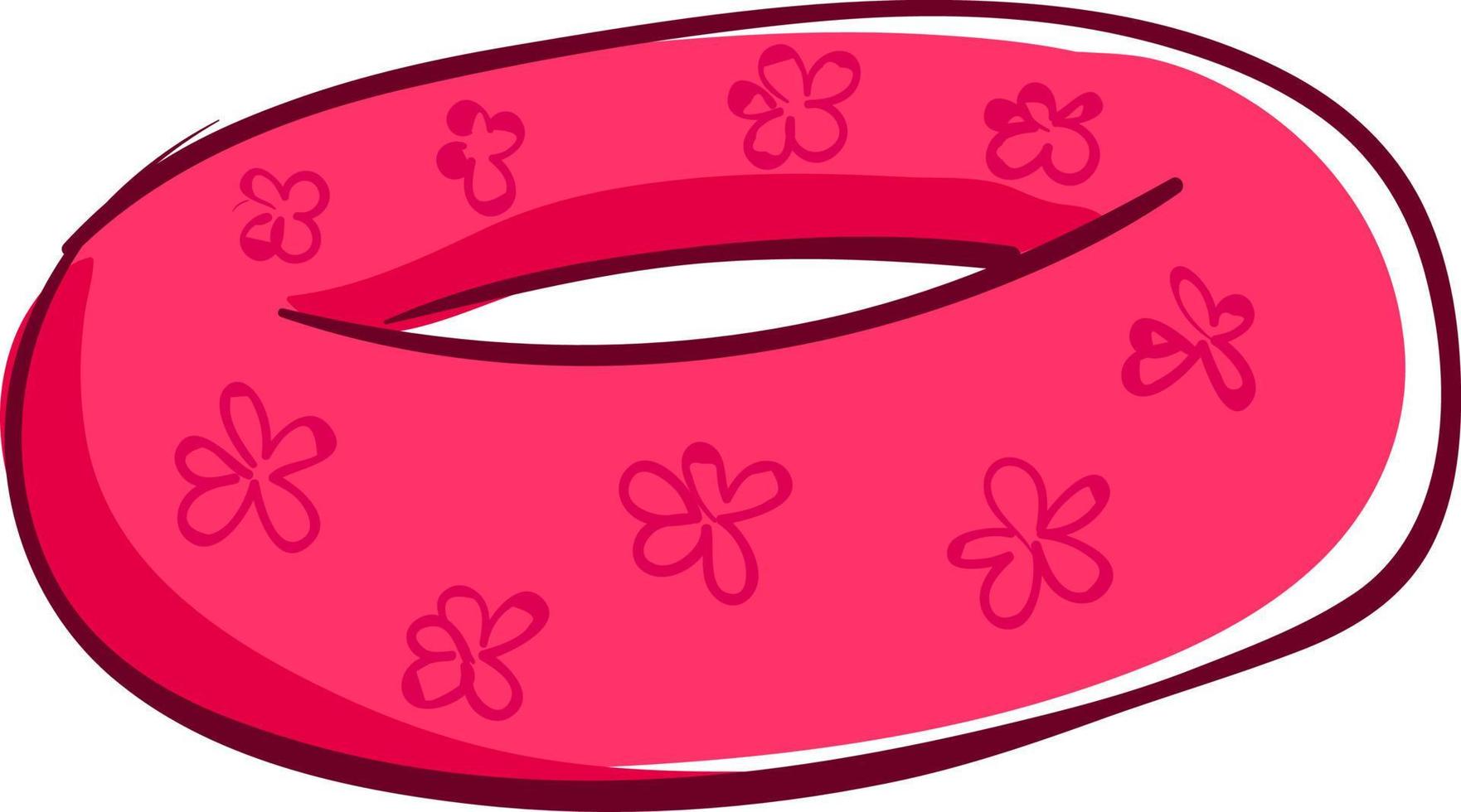 Pink swimming ring, illustration, vector on white background