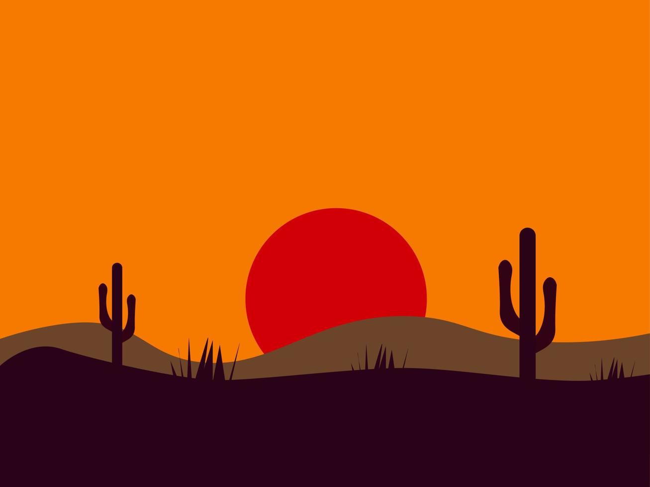 Imagen del desierto, ilustración, vector sobre fondo blanco.