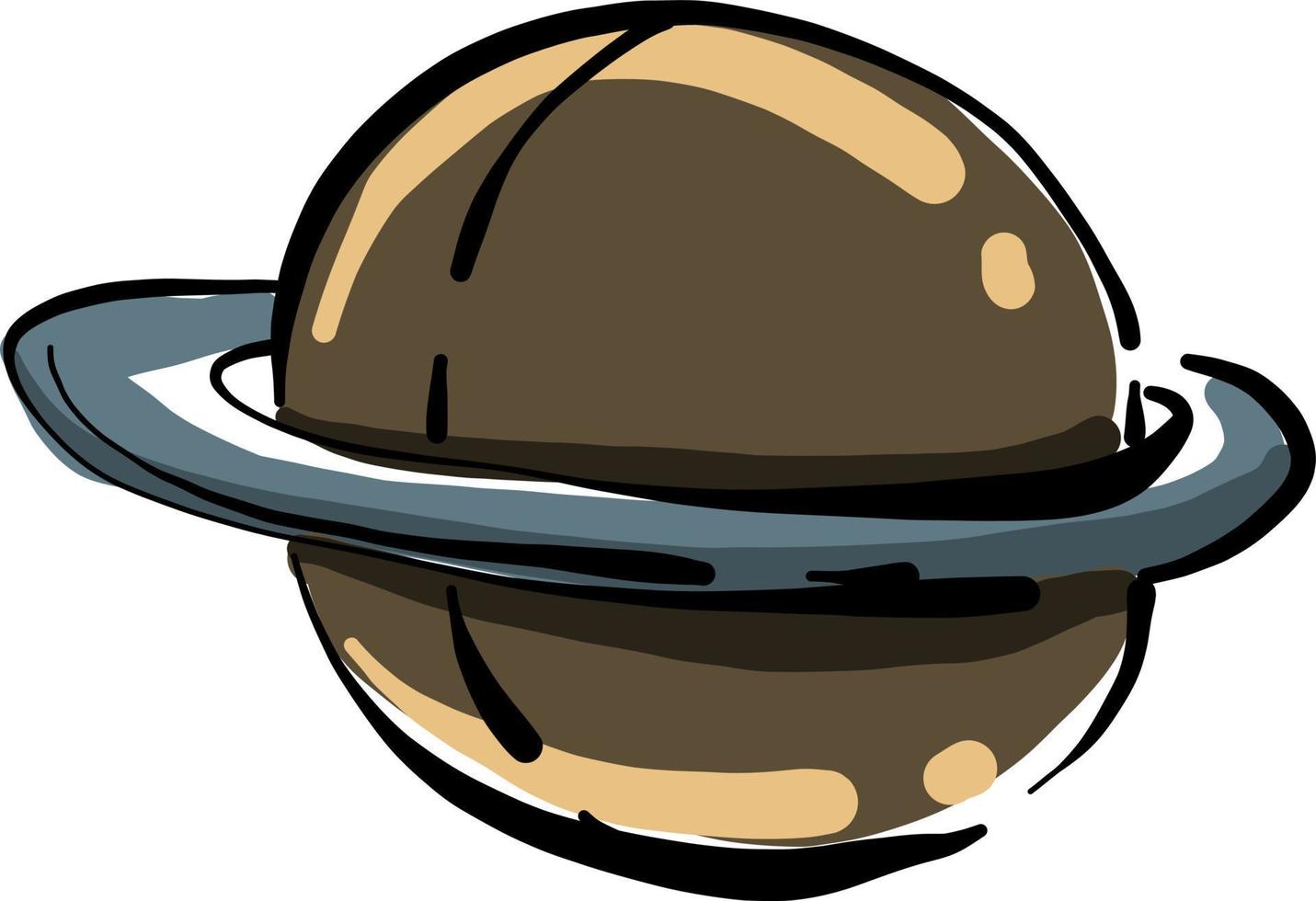 Planet Saturn, illustration, vector on white background.