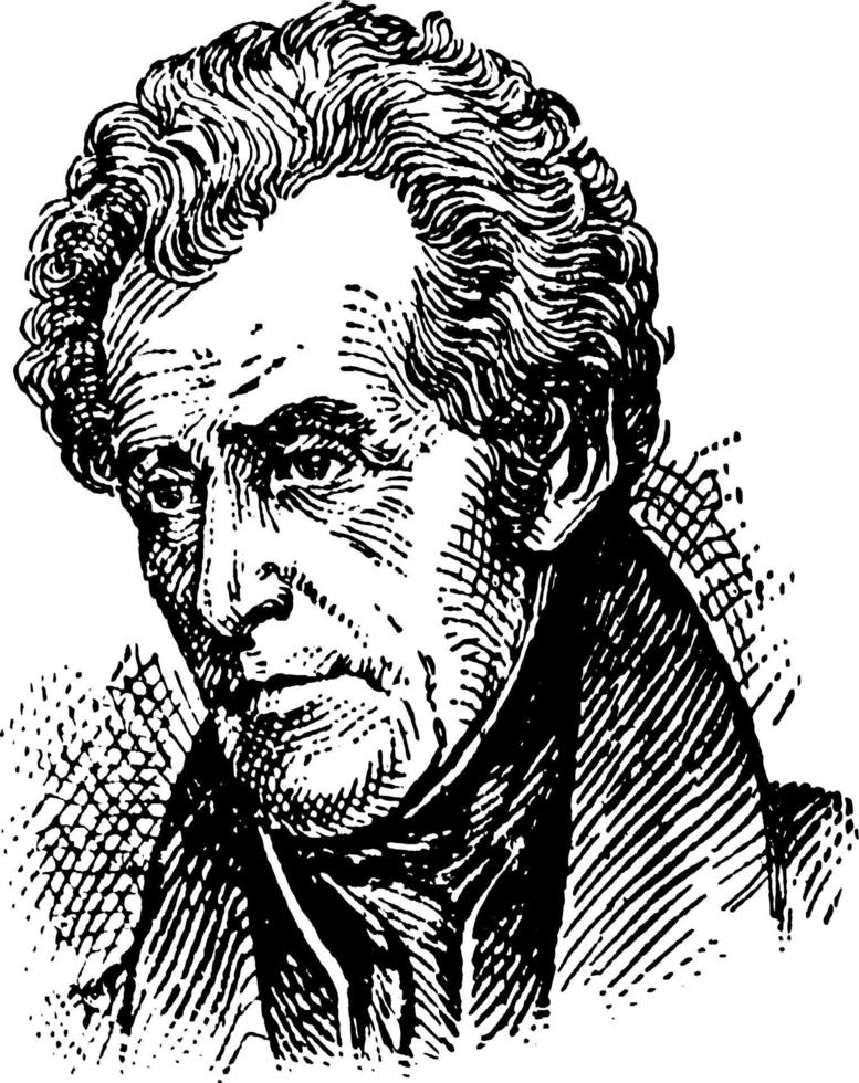 andrew jackson, ilustración de la vendimia vector