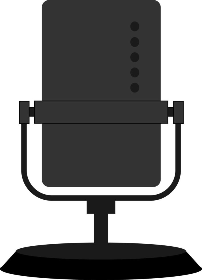 micrófono negro, ilustración, vector sobre fondo blanco.