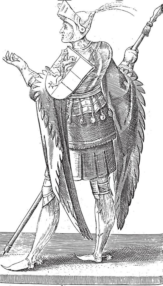 Count Godfrey III with the Bult, Hendrick Goltzius, after Willem Thibaut, vintage illustration. vector