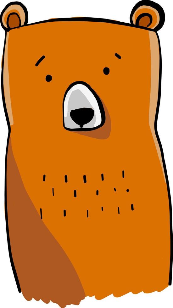 Funny bear, illustration, vector on white background.