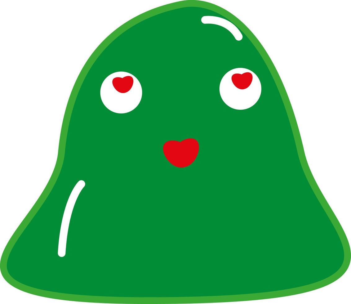 Green monster in love, illustration, vector on a white background.