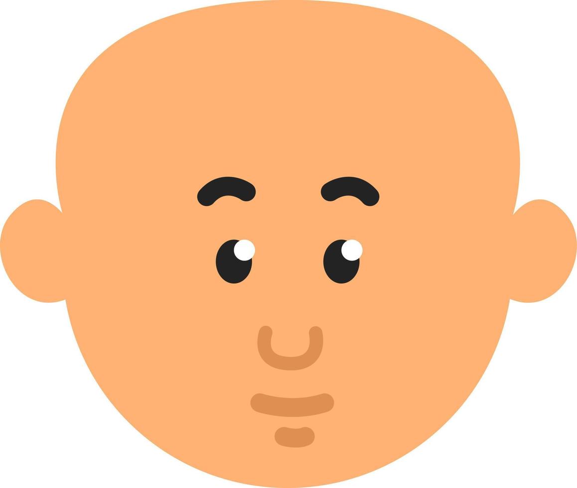 Bald boy, illustration, vector on a white background.