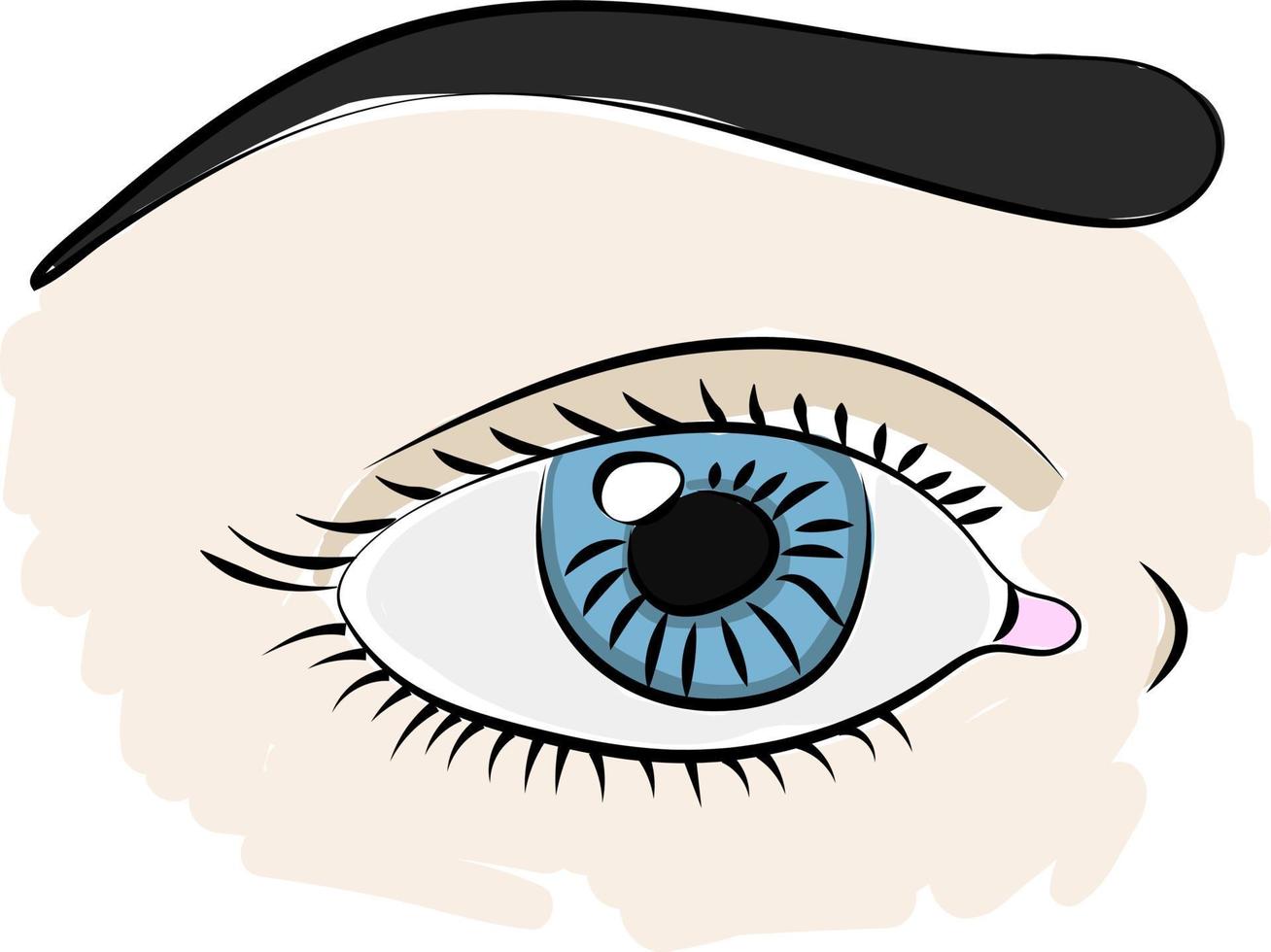 Blue eye, illustration, vector on white background.