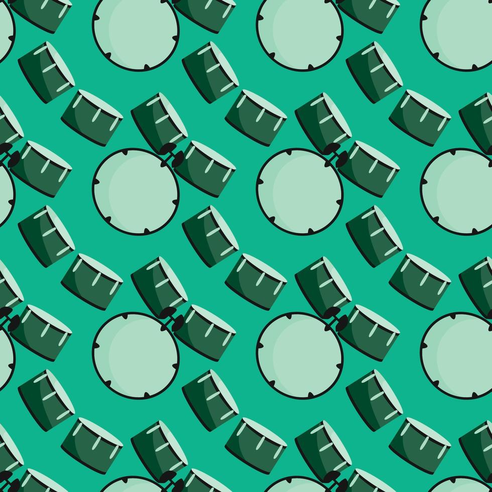 Drums pattern , illustration, vector on white background