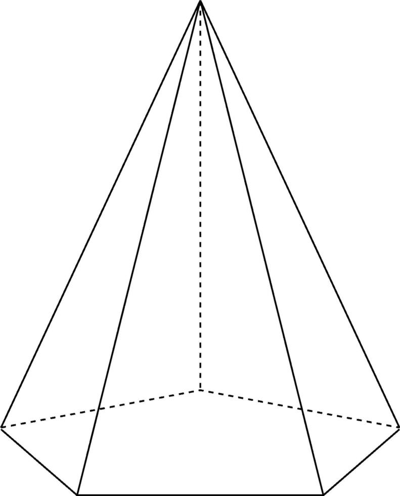 pirámide pentagonal, ilustración vintage vector