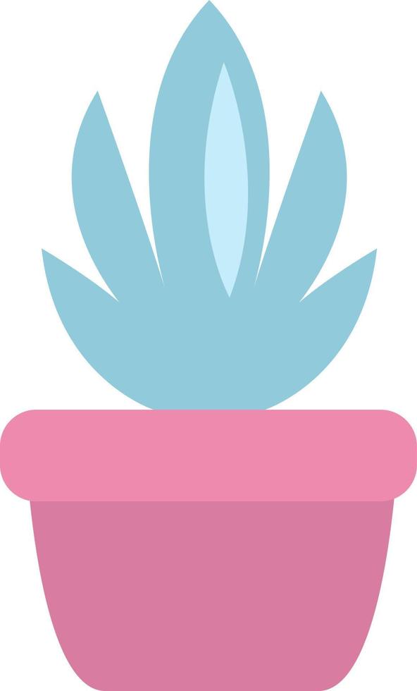 Aloe plant in pink pot, illustration, vector, on a white background. vector
