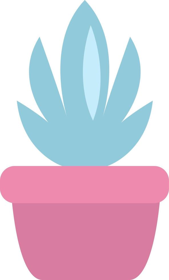 planta de aloe en maceta rosa, ilustración, vector, sobre un fondo blanco. vector