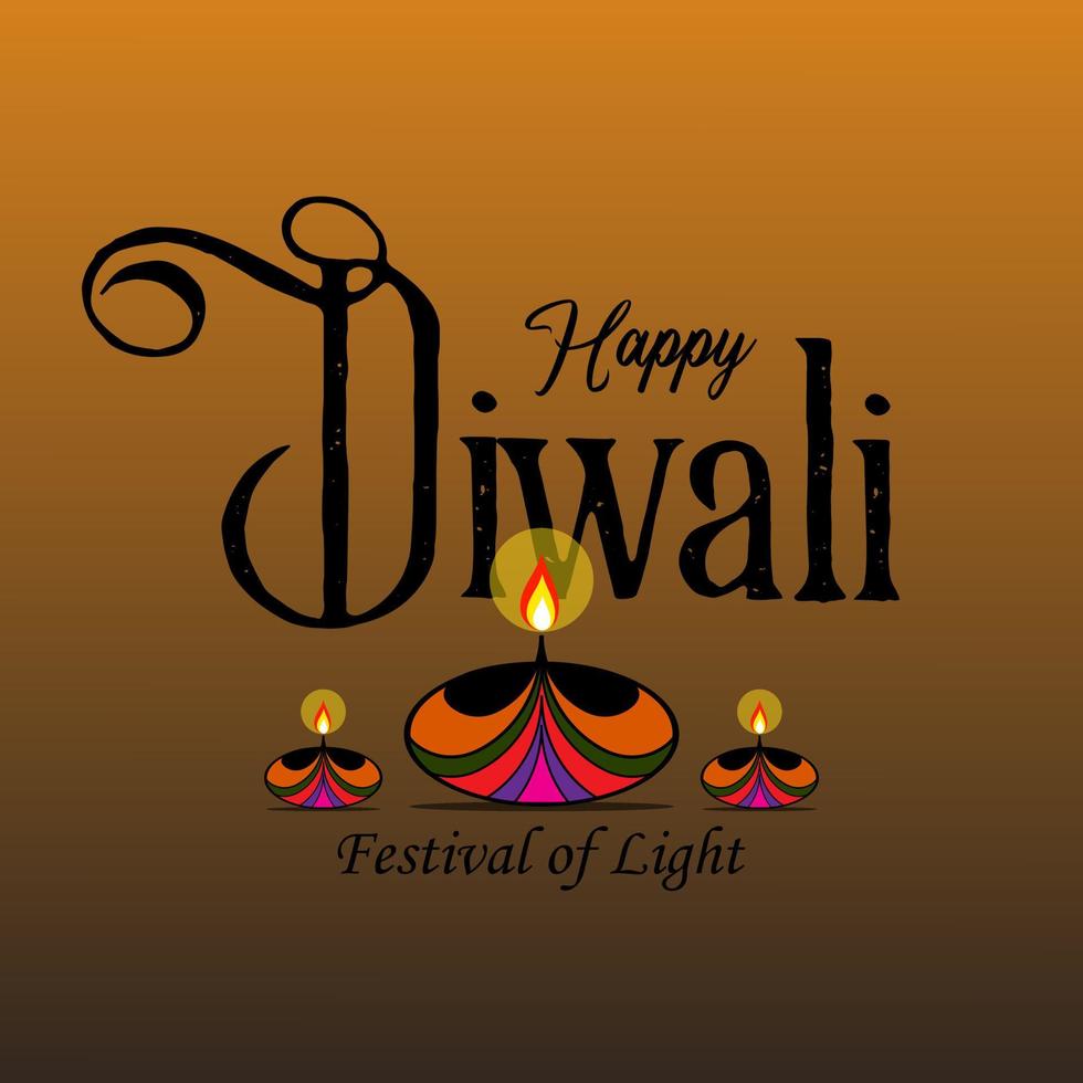 fondo decorativo de vacaciones del festival de diwali con hermosa ilustración de lámpara elegante vector