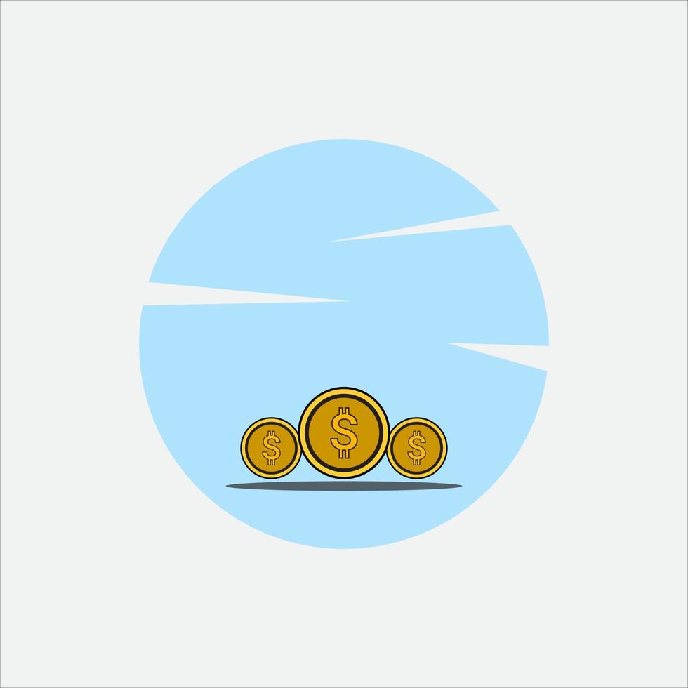 flat design money coins vector illustration