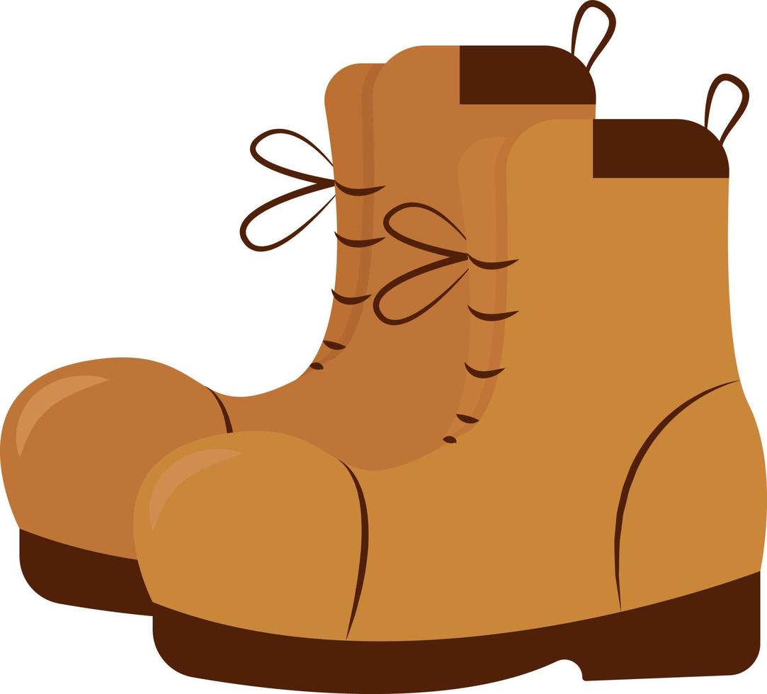 Brown shoes, illustration, vector on white background.