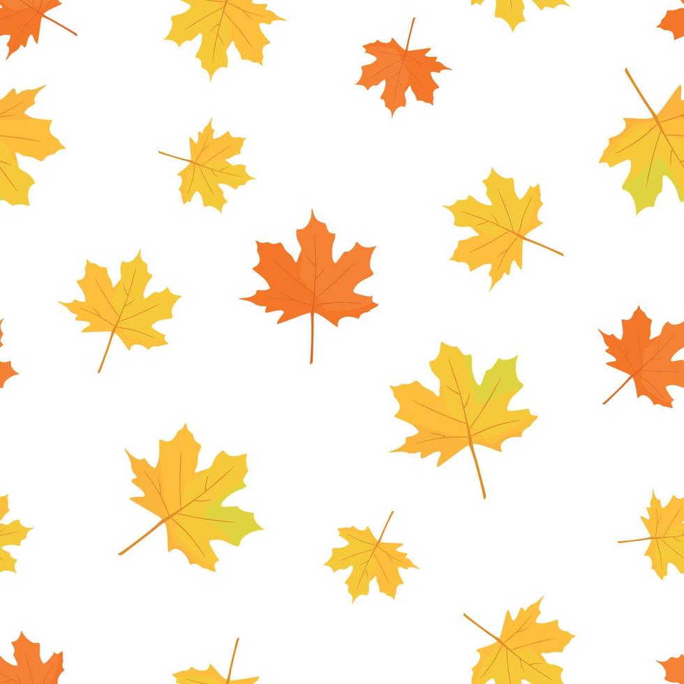 The pattern is seamless from autumn maple leaves. Vector illustration.