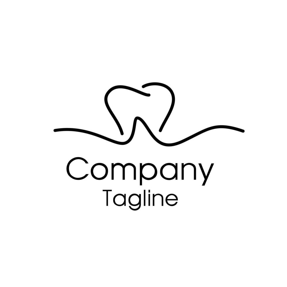 logotipo dental de arte lineal vector