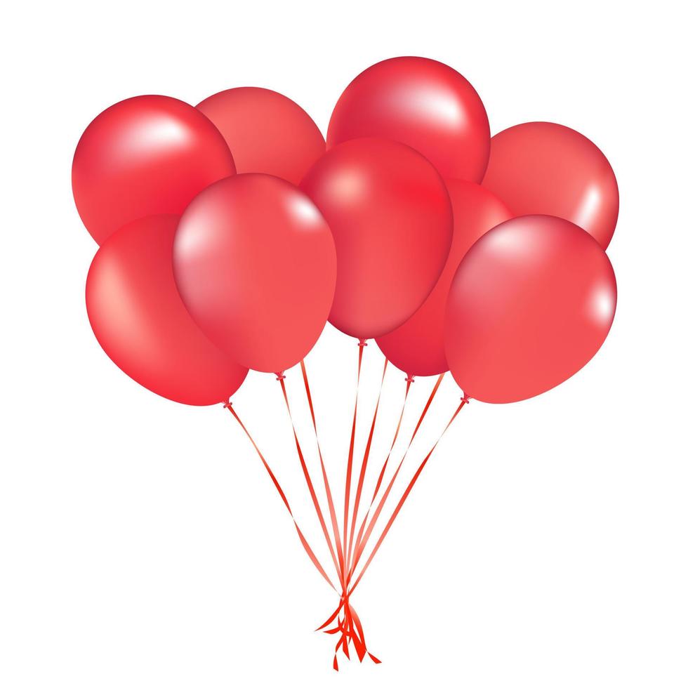Party vector balloons red birthday realistic vector balloon modern holiday decoration balloons anniversary retirement graduation occasion life events greeting card. Joy positive abstract.