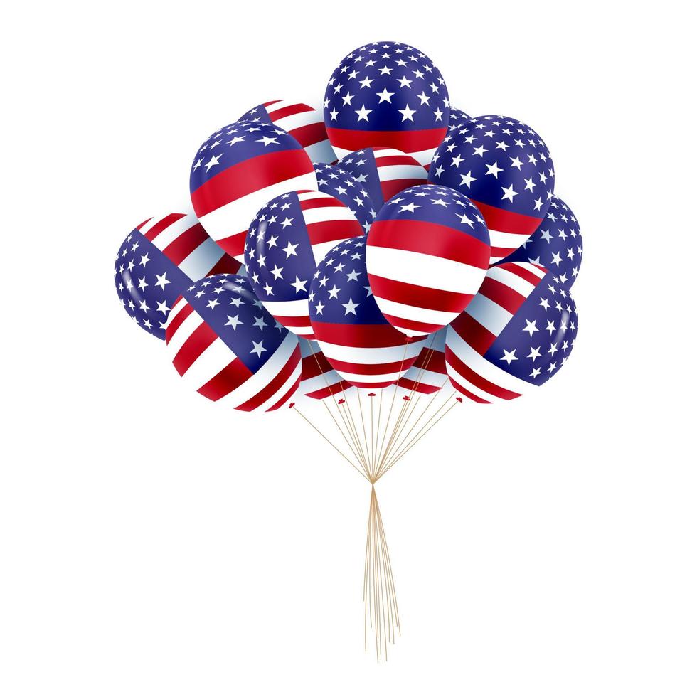 US Patriotic balloons. Colored Balloons specially for the Fourth of July. Martin Luther King Day. Country National Colors. vector