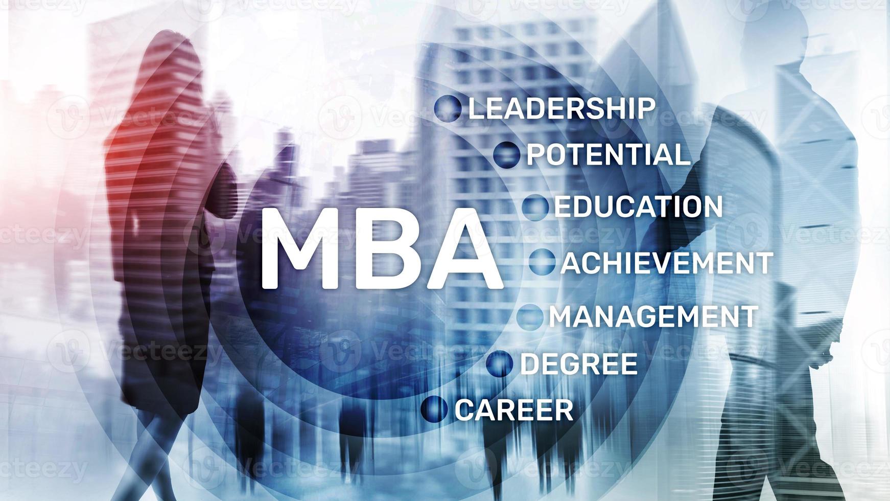 MBA - Master of business administration, e-learning, education and personal development concept. photo