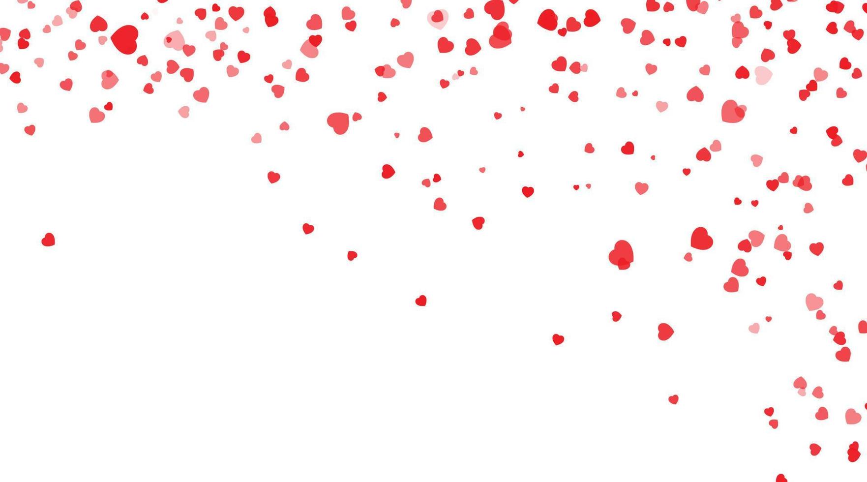 Falling hearts background. Vector illustration with a clipping mask. Valentines day heart confetti vector illustration. Confetti red heart vector background.