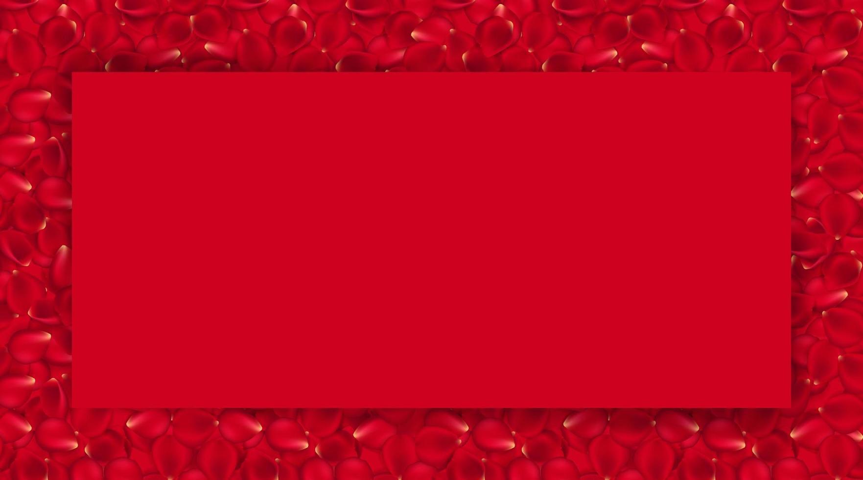 Background of beautiful red rose petals and red card for text. EPS 10 vector file included. Vector illustration red card for text on red rose walpaper.