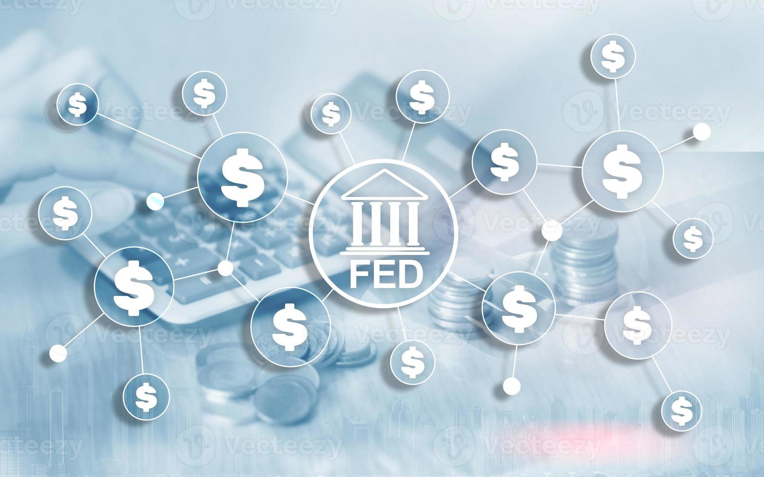 FED federal reserve system usa banking financial system business concept. photo