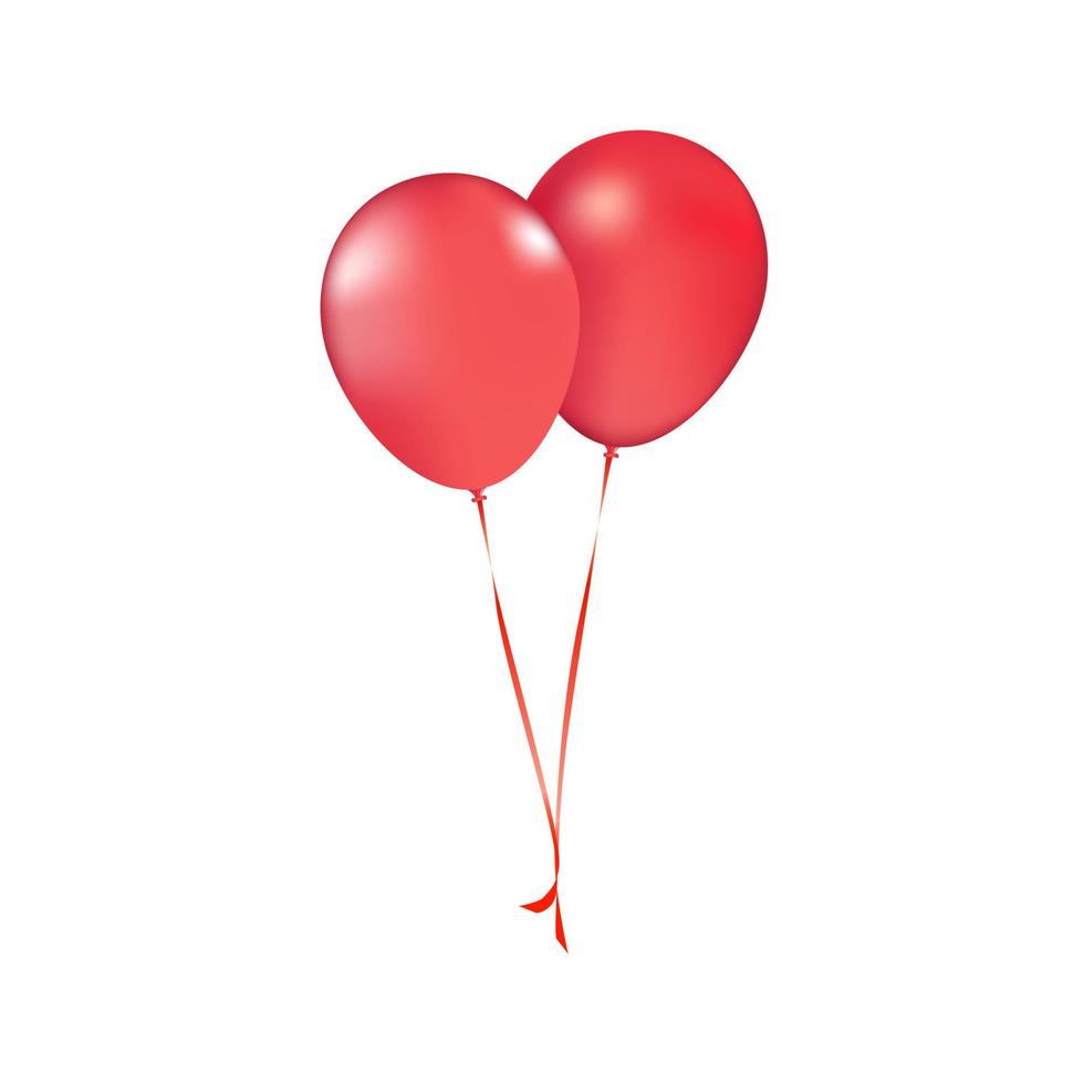 globos de vector de fiesta globo de cumpleaños rojo decoración de vacaciones moderna globos aniversario jubilación graduación ocasión vida eventos tarjeta de felicitación. Resumen positivo de alegría. globos rojos realistas vectoriales