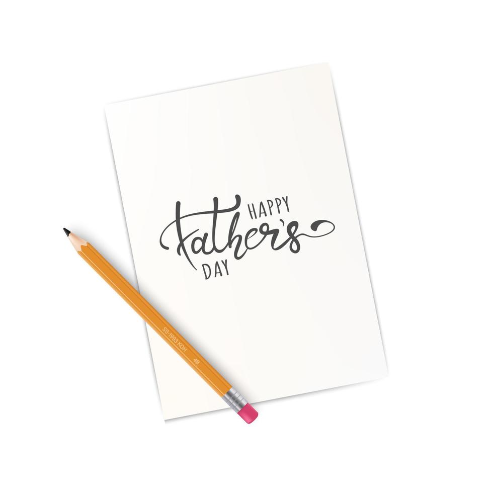 Happy Father's Day. Lettering calligraphy hand drawn. Isolated inscription on white background vector illustration.